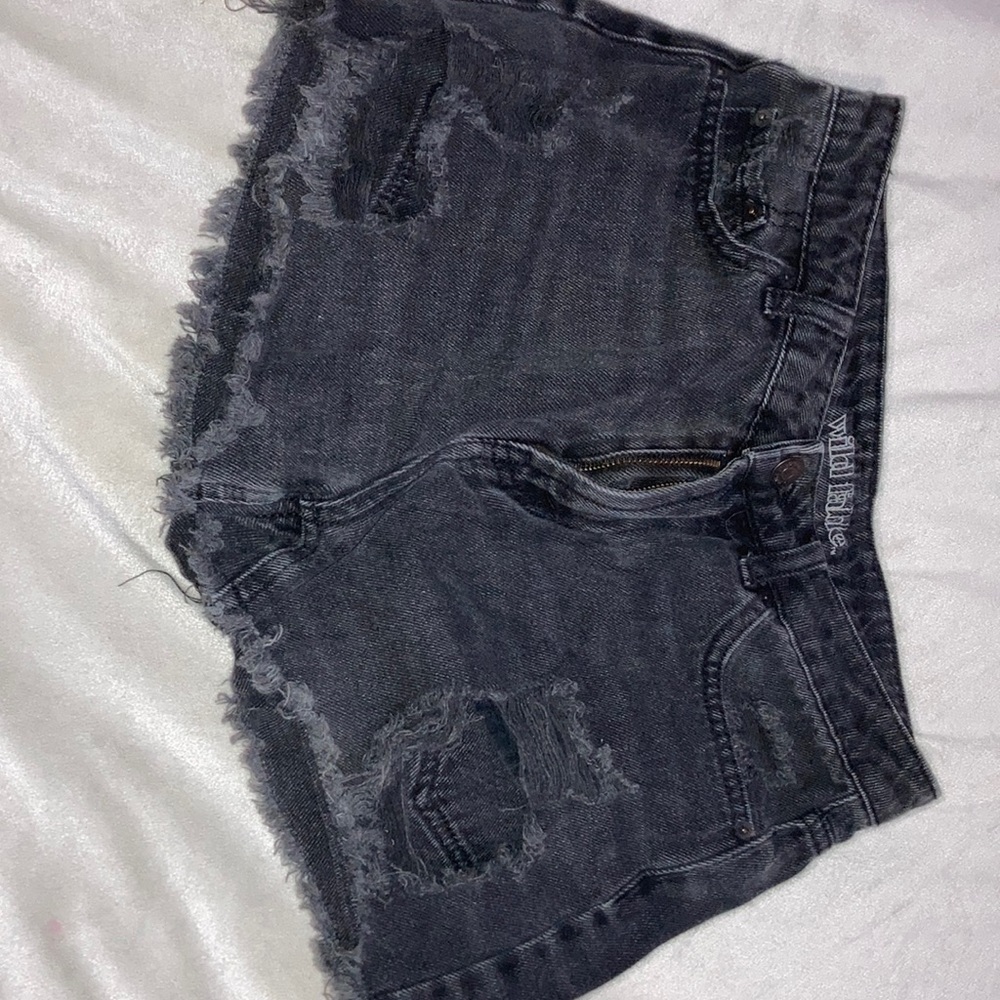 Black jean shorts